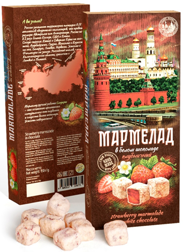 №2 Сладарт Мармелад Клубничный в белом шоколаде, 150г   в Зеленодольске